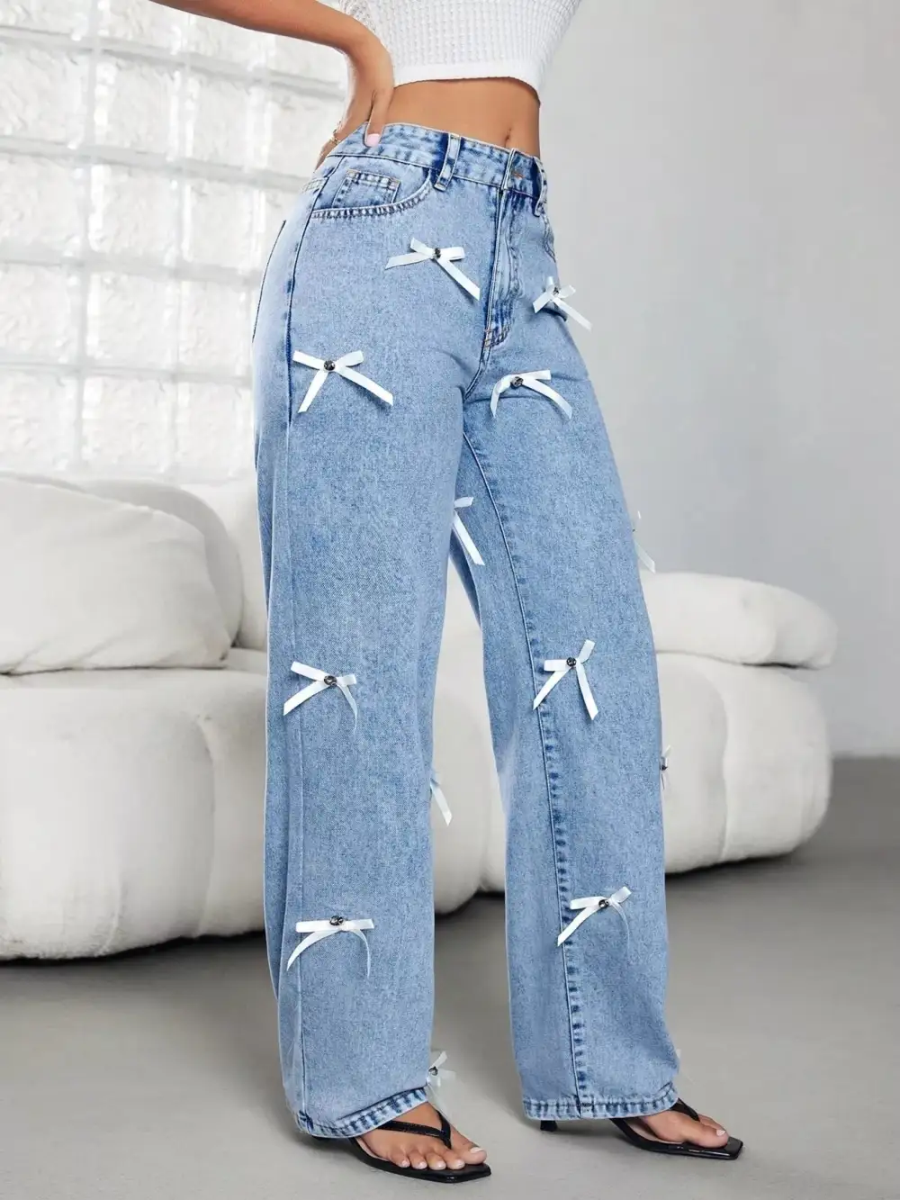 Breezy Elastic Waist Denim Jeans