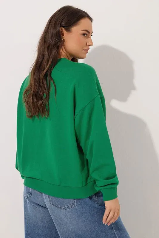 Green 'Monaco' Slogan Sweatshirt