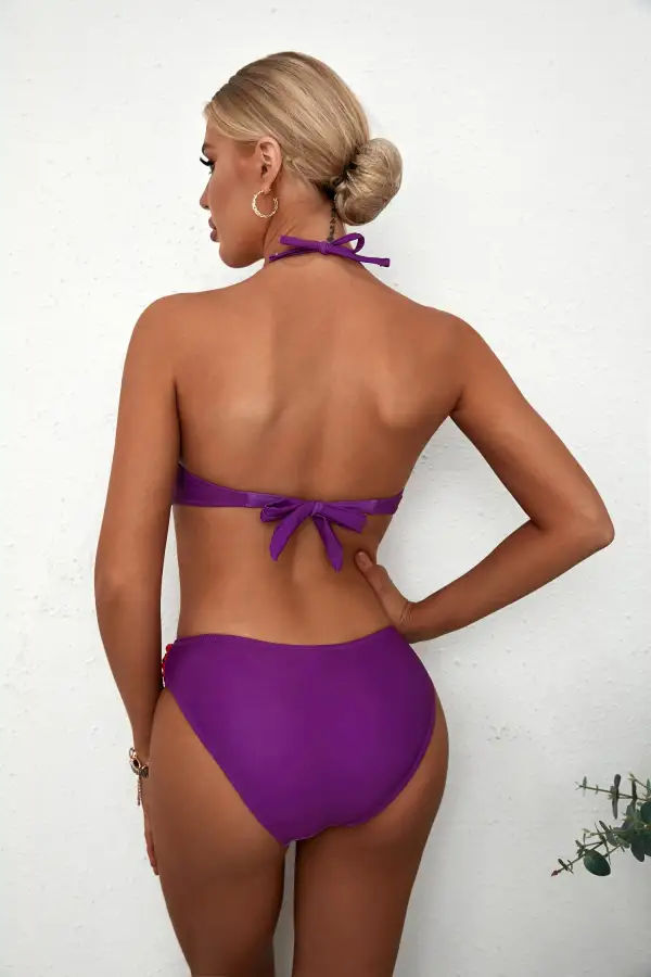 Purple Rosy Tie Dye Bikini Swimwear