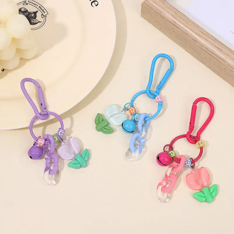 Resin Tulip Keychain Ins Style Bag Charm