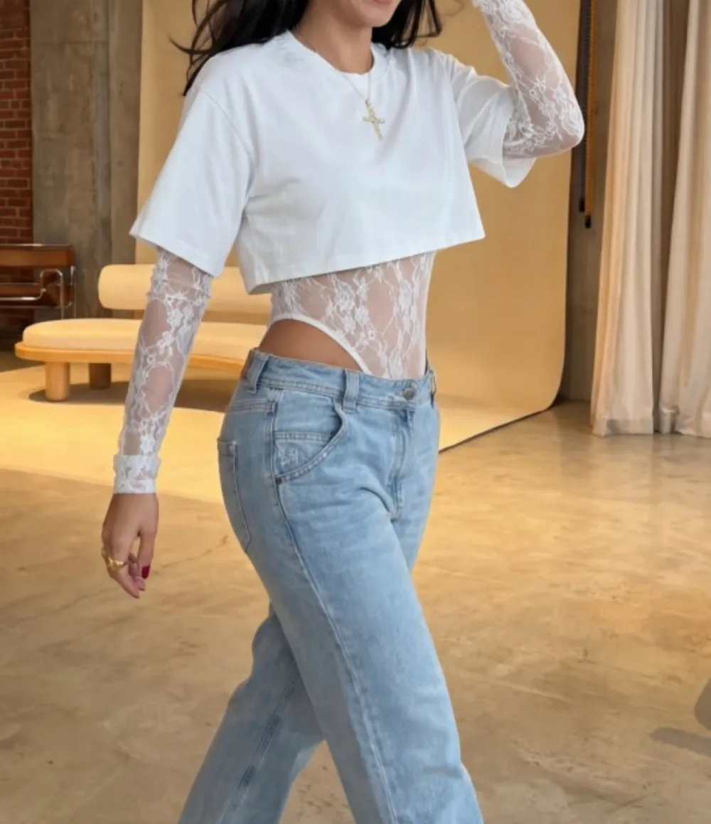 White Lace Bodysuit