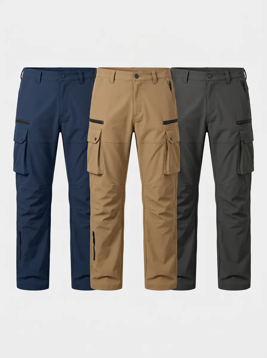 Streamlined Zipper Pocket Tactical Work Pants Set