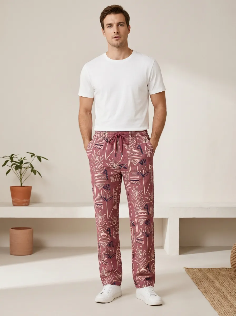 Relaxed Wear Graphic Print Abstract Print Geometric Print Men's Printed Casual Pants