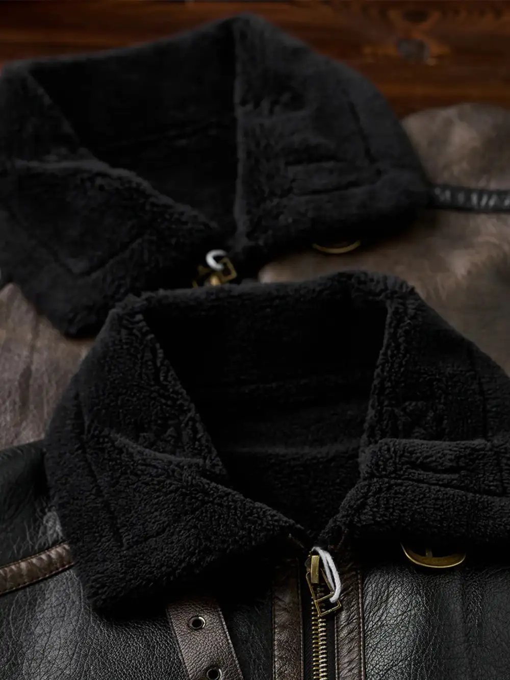 Men's Fleece Lined Leather Bomber Jacket