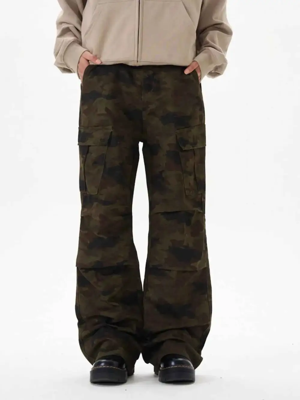 Camouflage Wide Leg Cargo Pants