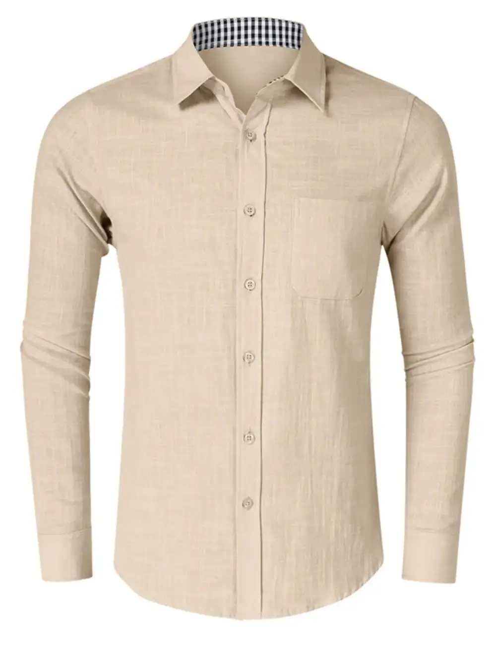 Linen-Blend Button-Down Shirt