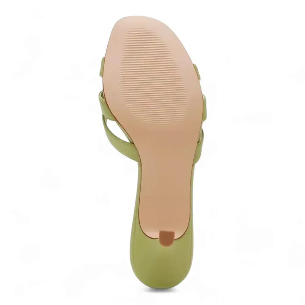 Cary Strappy Kitten-Heel Mule Sandals