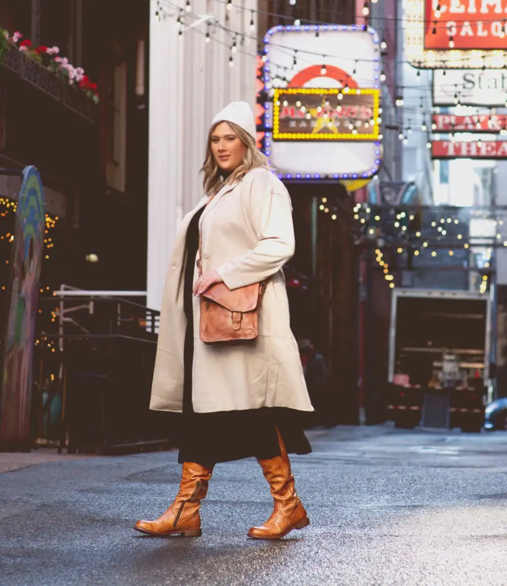 Lug-Sole Streamlined Wide-Calf Tall Boots
