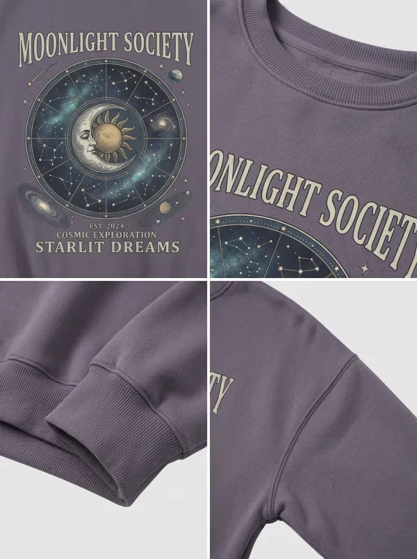 Women's Celestial Astrology Moon Sun Printed T-shirt