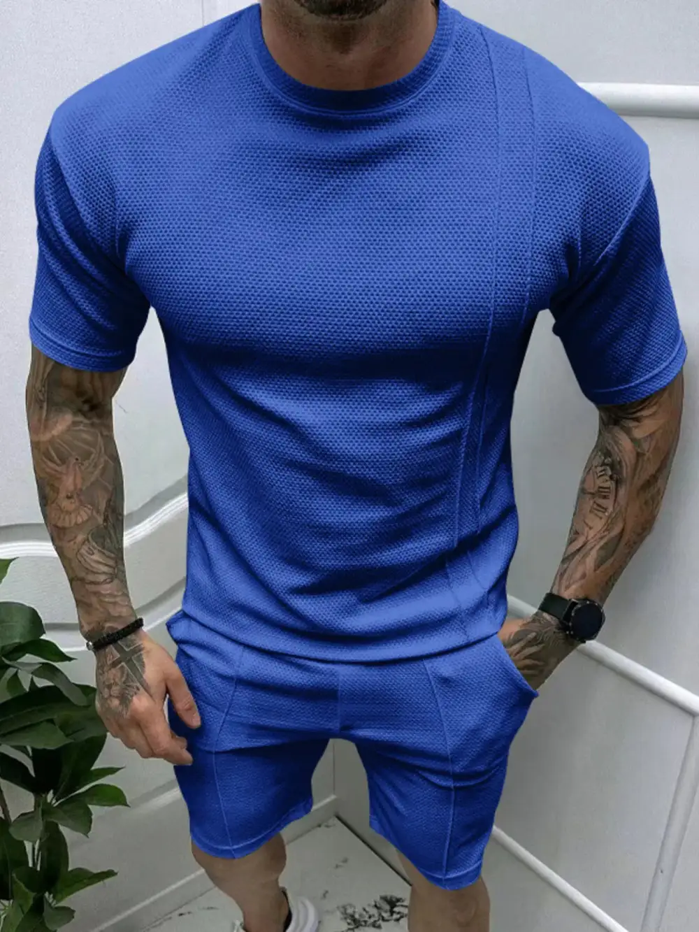 Round Neck Tee T-Shirt And Shorts Set