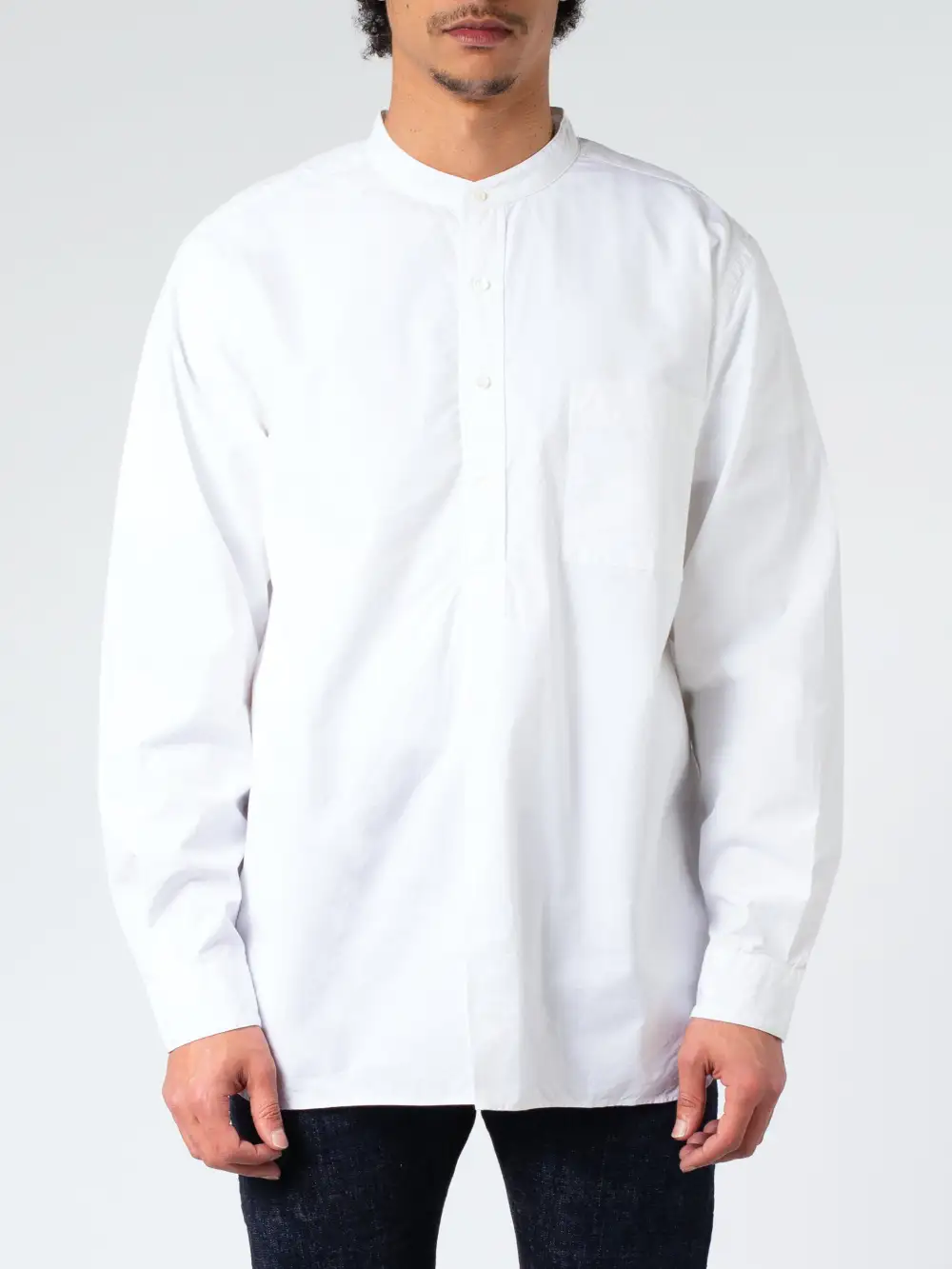 Men's Band Collar Pullover Shirt