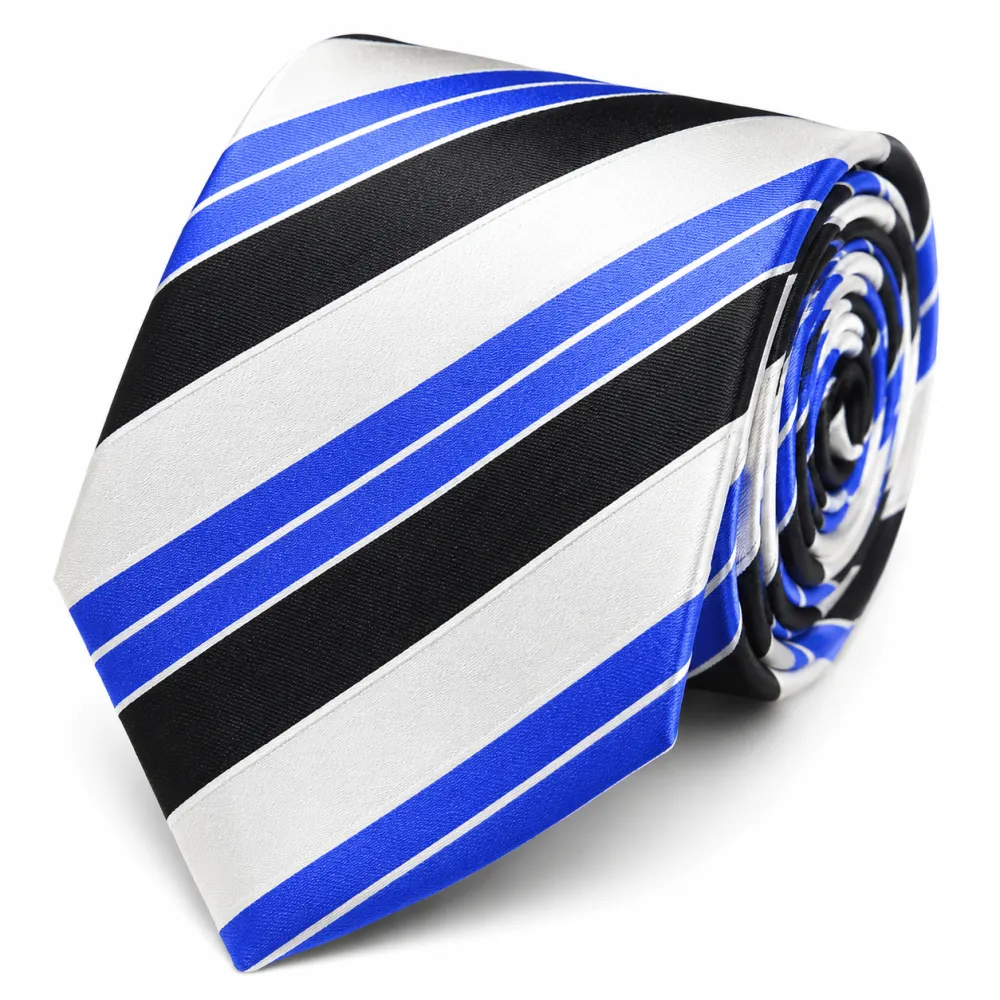 Distinctive Silk Striped Men's Necktie Accessory Set