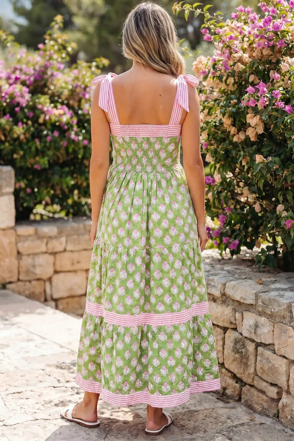 Floral Striped Maxi Dress