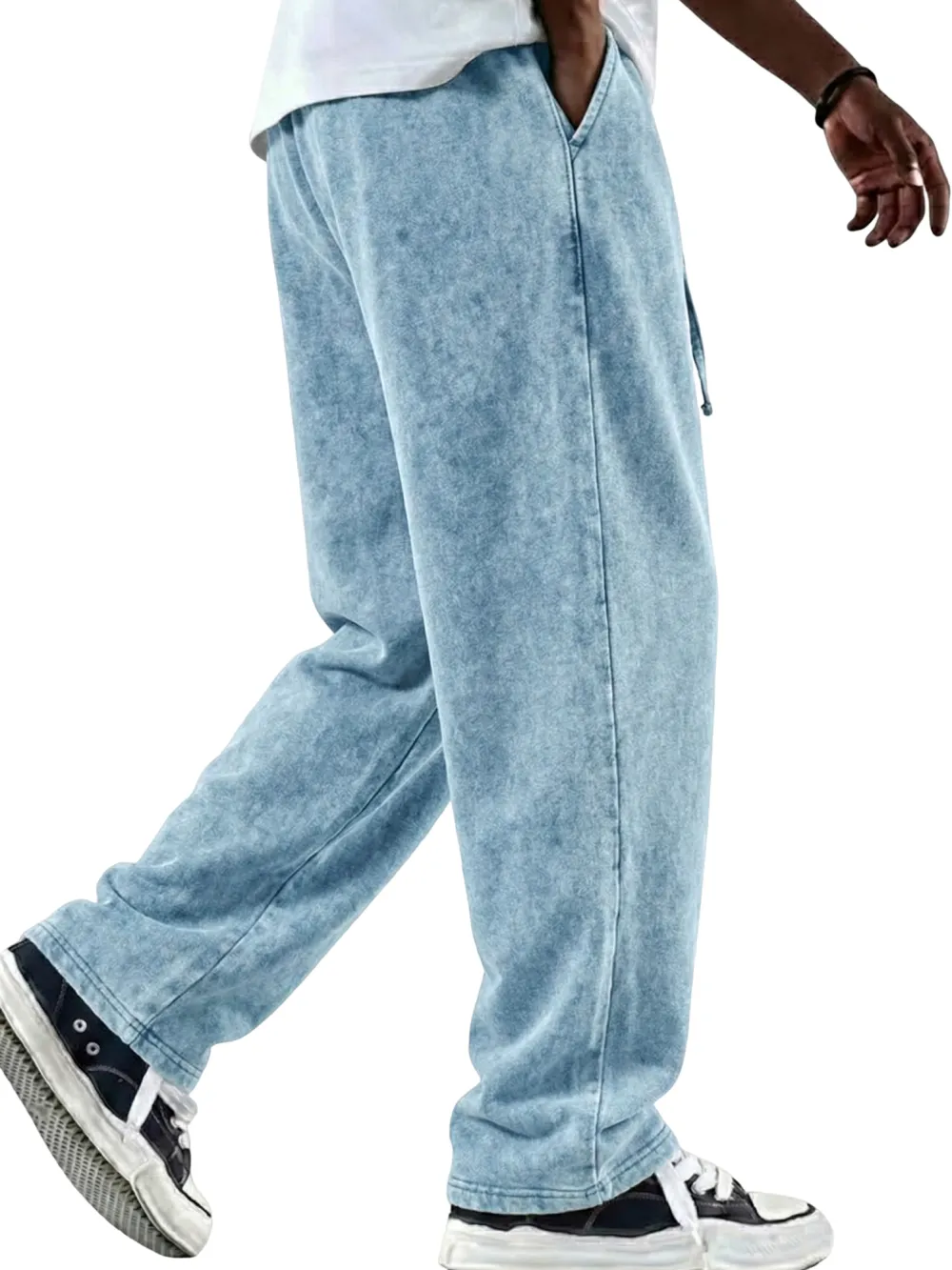 Garment Washed Drawstring Pants