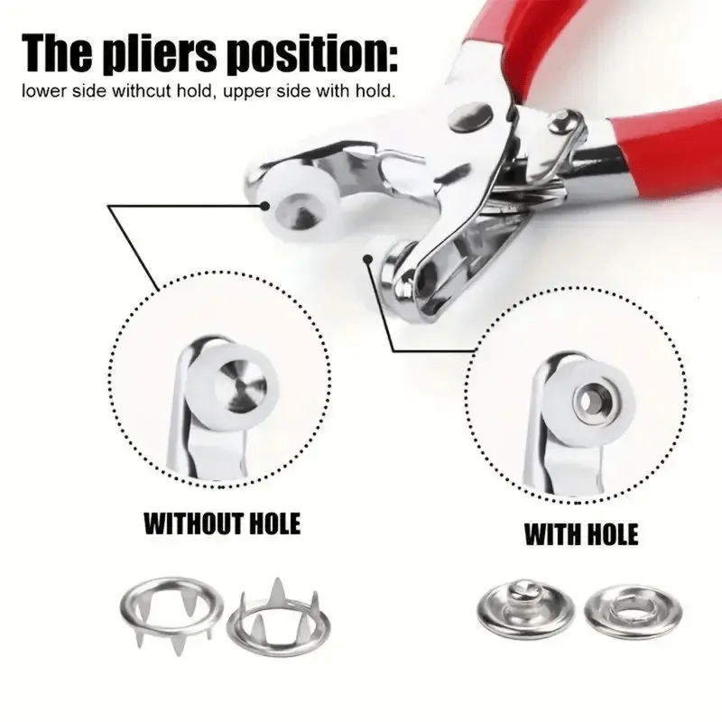 Including 100pcs Invisible Colored Metal Buckle & 1 Count Manual Pressure Pliers -8RH7
