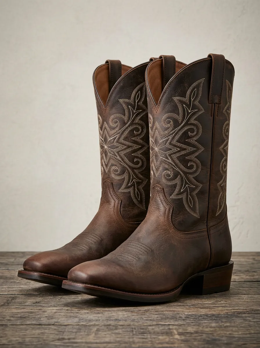 Unisex Classic Western Cowboy Floral Cowboy Boots