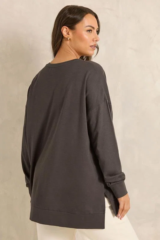 Chocolate Brown Luxe Sweatshirt detail 2