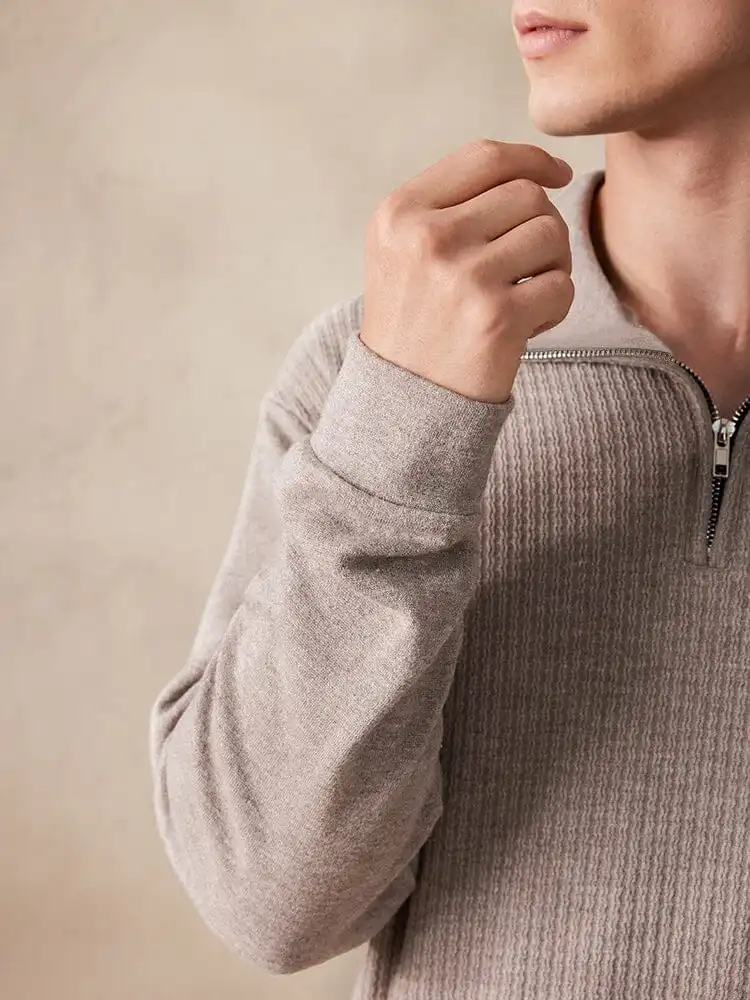 Stand Collar Button Placket Sweater