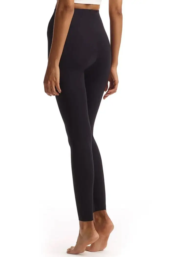 Women's Black Neoprene High Waist Leggings