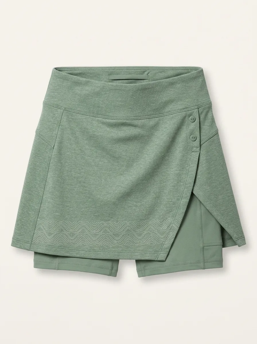 Women's Athletic Wave Pattern Printed Skort