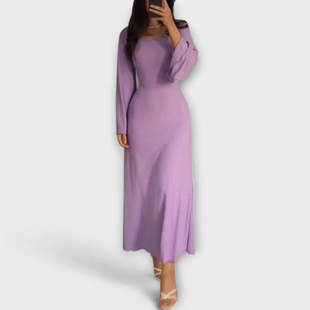 Relaxed Knit Detail Everyday Casual Dress