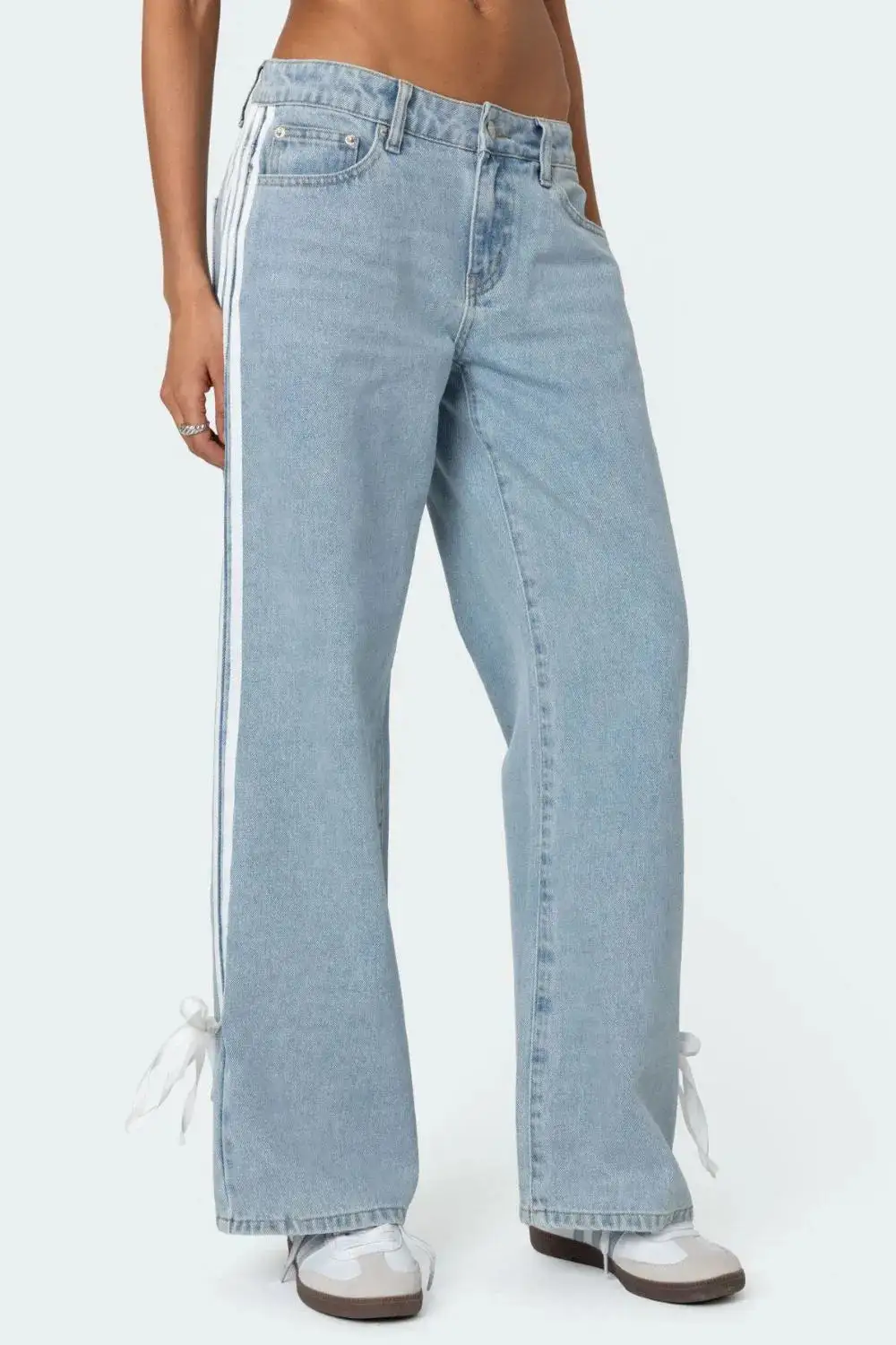 Buy Side Striped Loose Fit Jeans For Women