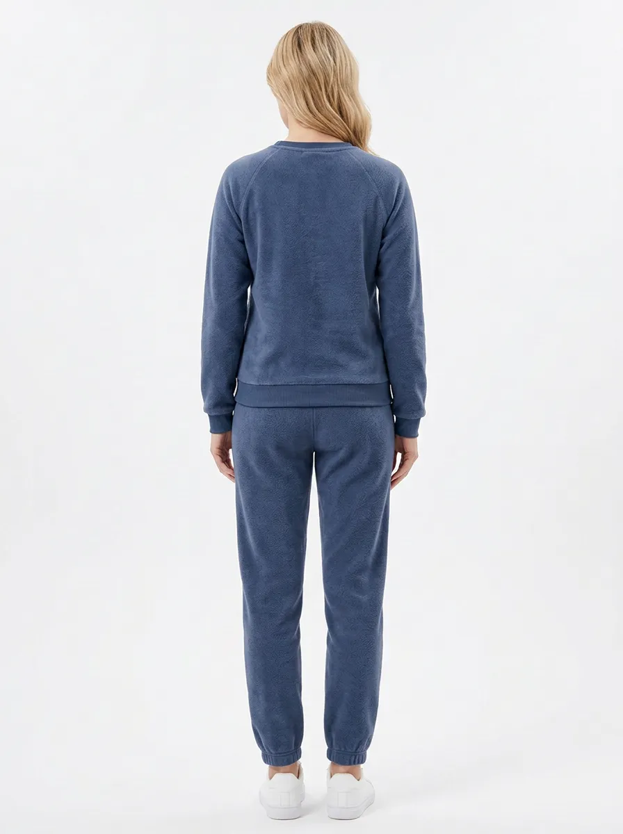 Women's Celestial Embroidered Crewneck Warm Jogger Set