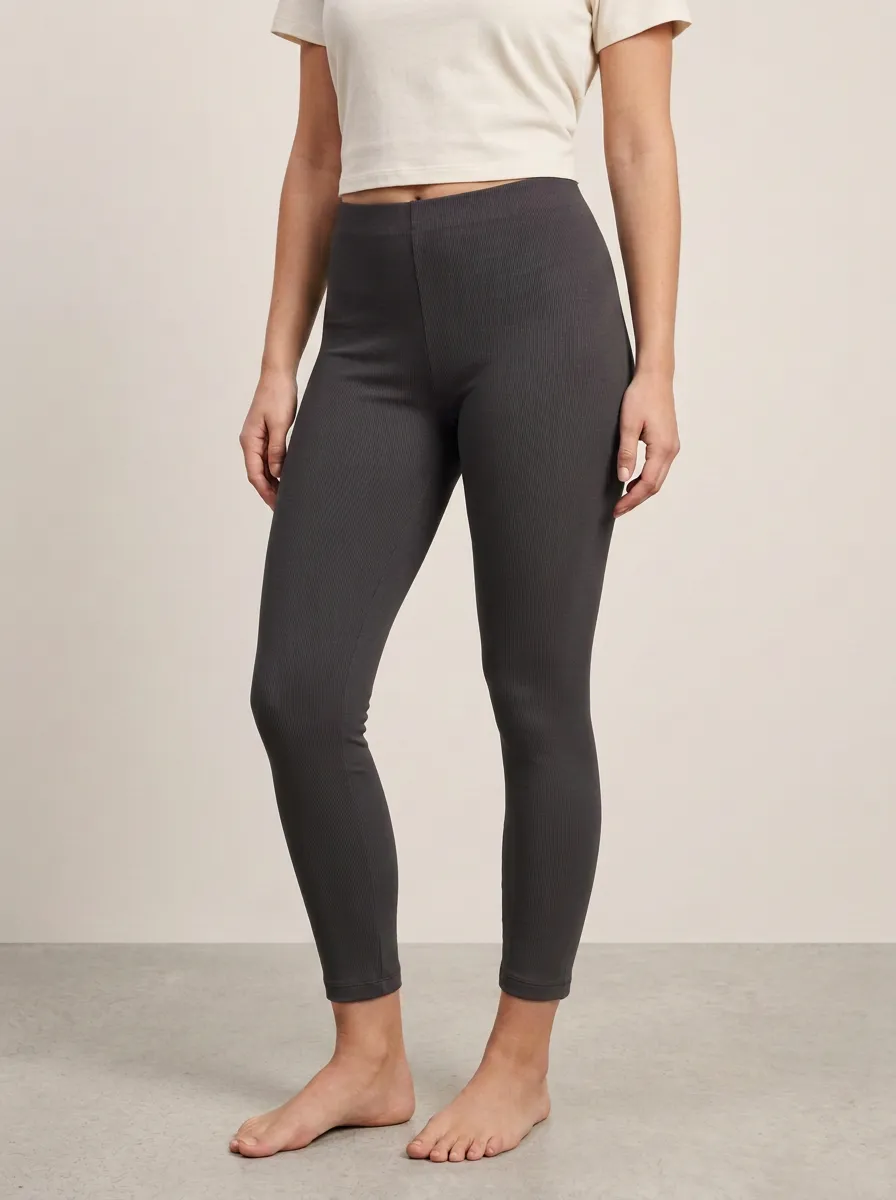 Ribbed Women's Stretch Mid-Rise Pants