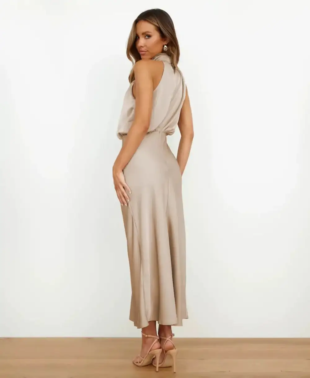  Draped Refined Midi Dress