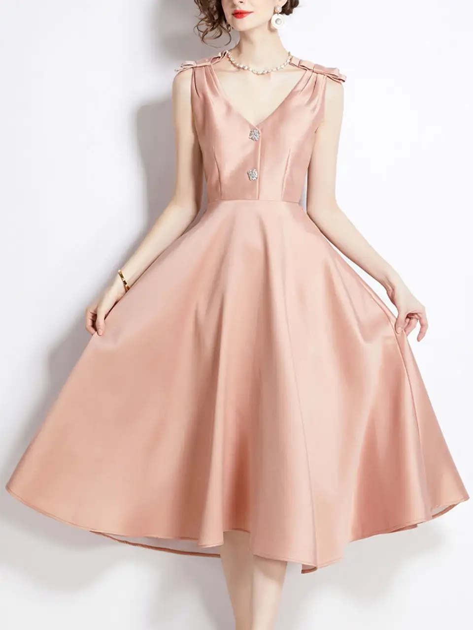V Neck Swing Party Party Maxi Dress
