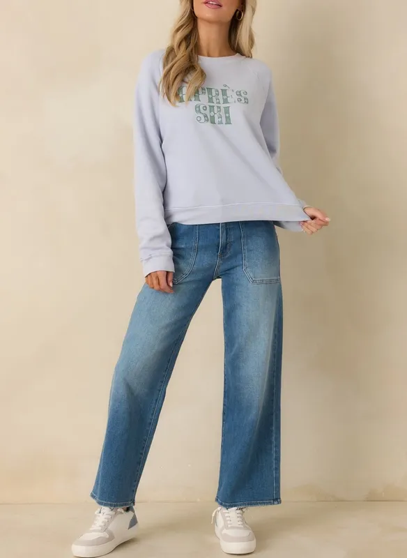 Light Blue Raglan Ski Sweatshirt