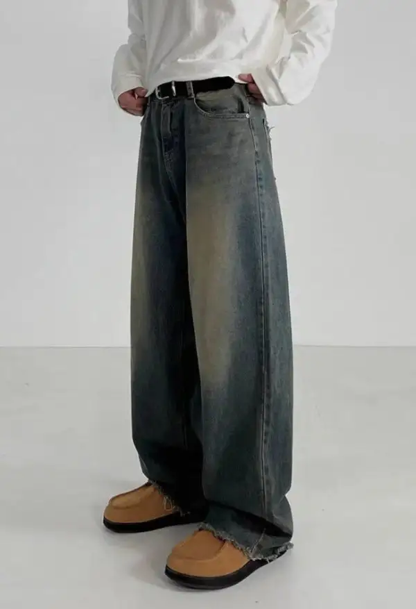 Thigh Faded Loose Fit Jeans