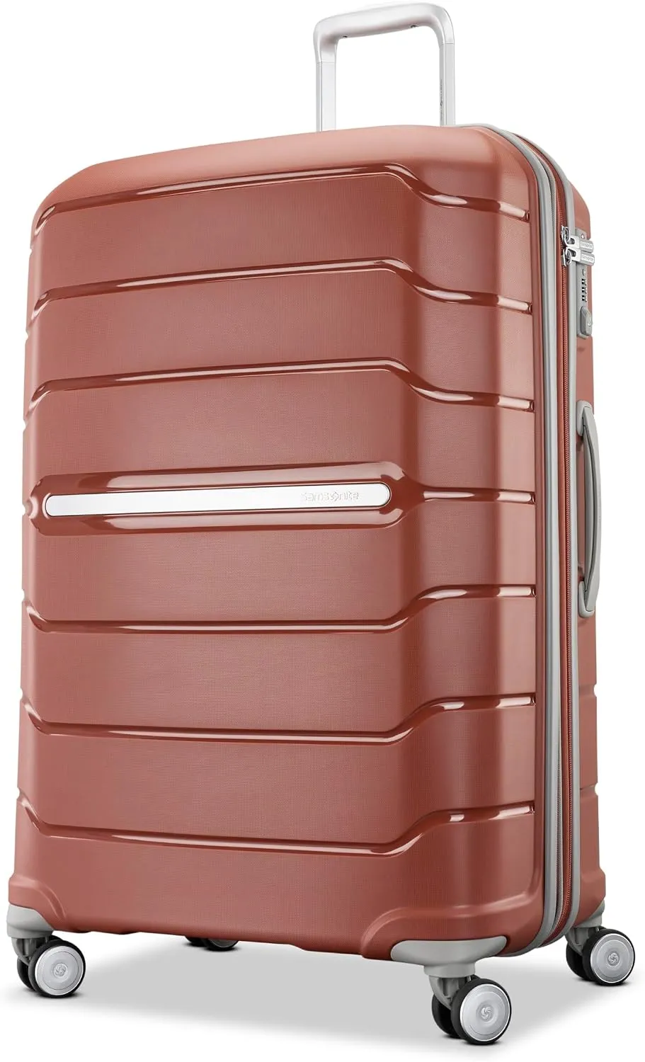 Samsonite Freeform Hardside Carry-On Luggage with Spinner Wheels - Hardshell Suitcase - TSA, Airline-Approved - Expandable Hard Shell, Smooth Rolling Wheels for Lightweight Travel - White/Grey