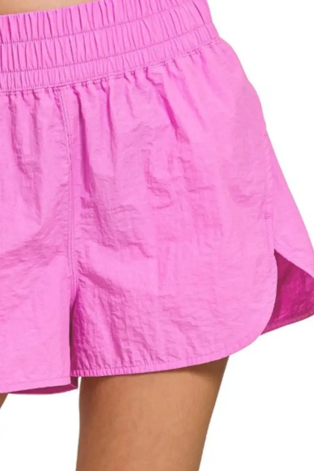 Relaxed Windbreaker Smocked Waistband Running Shorts