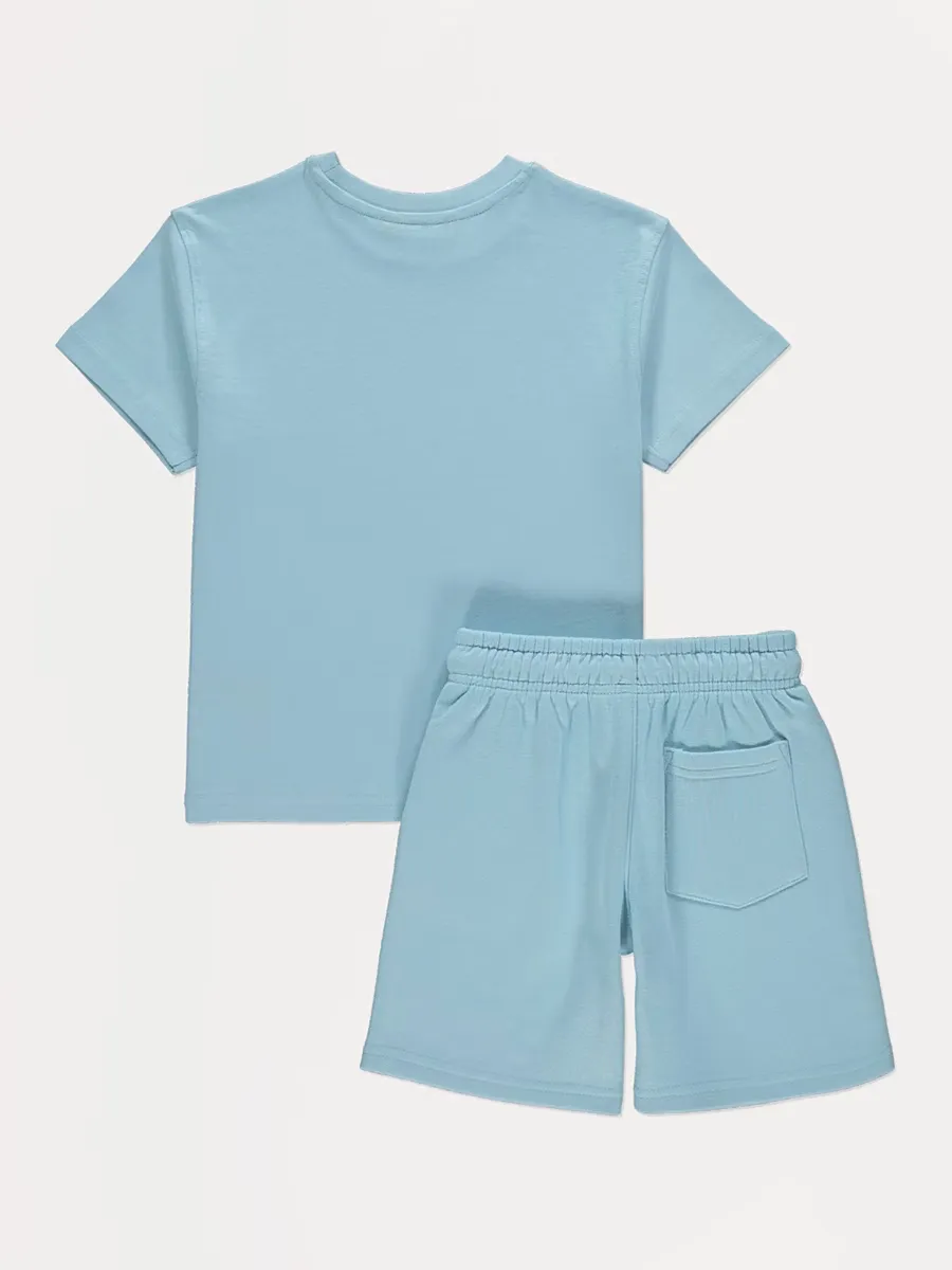 Light Blue T-shirt and Shorts Outfit