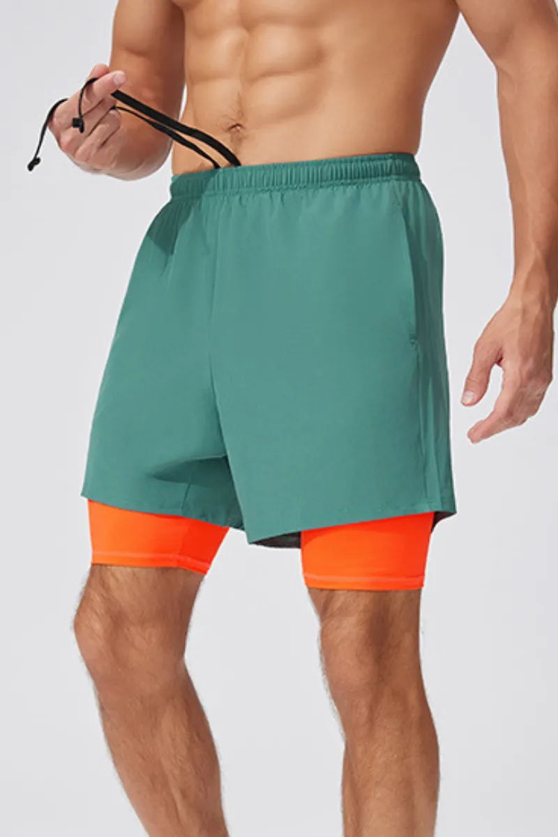 Quick Dry Drawstring Side Pocket Athletic Shorts
