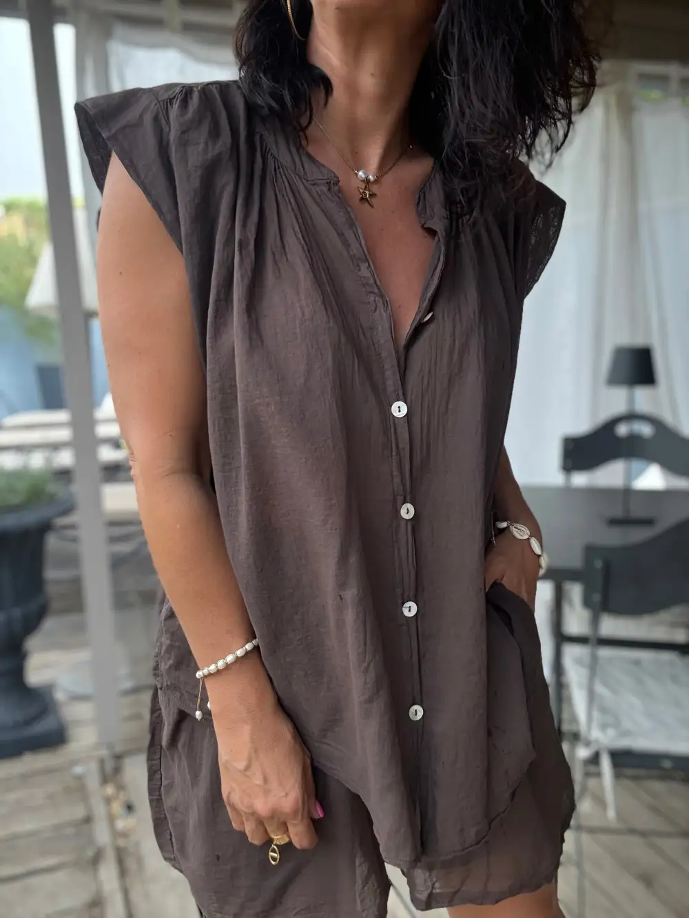 Statement Cotton Relaxed-Fit Blouse