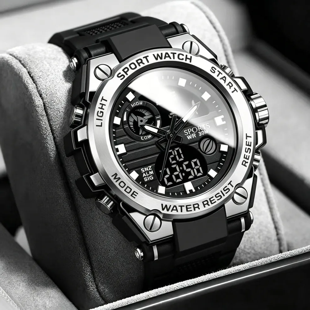 Waterproof Large‑Dial Electronic Sports Watch for Outdoor Use