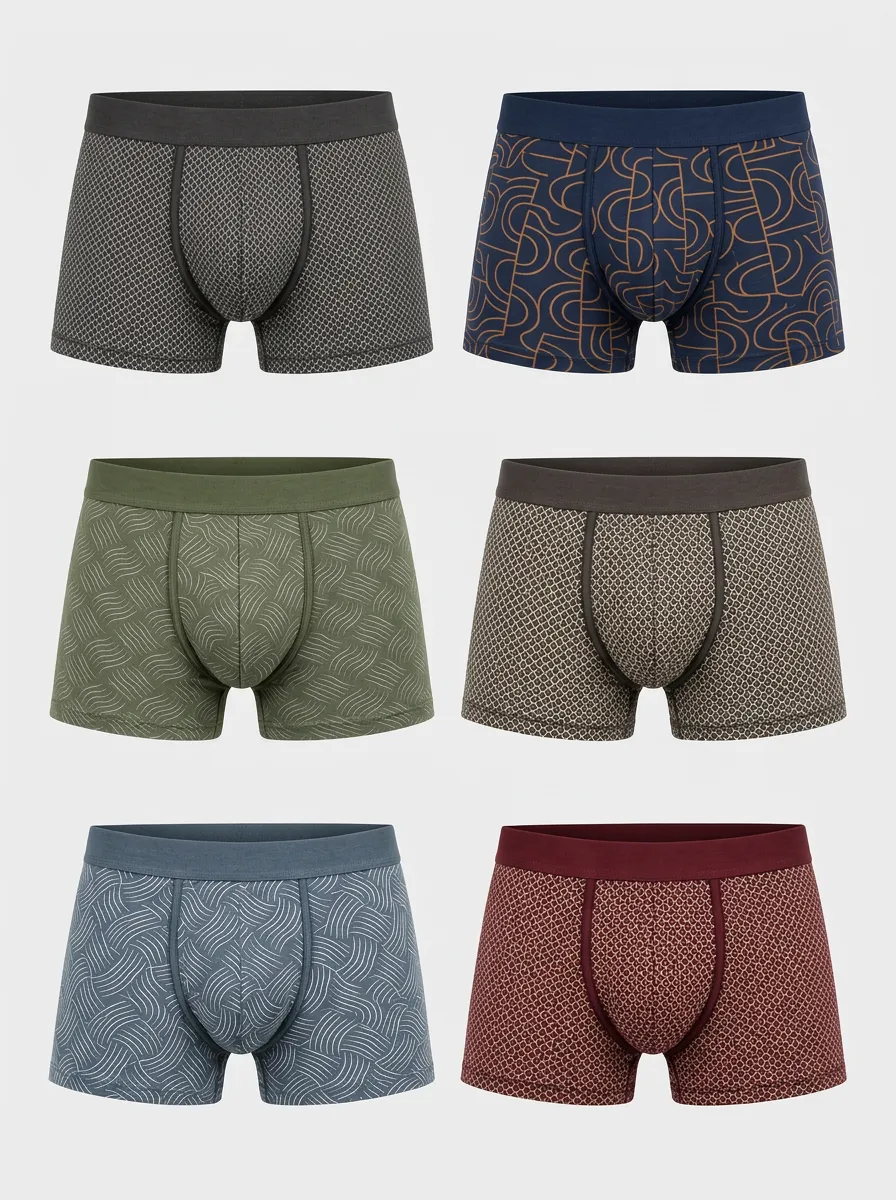 Men's Field Geometric Pattern Multi-Pack Printed Boxer Briefs
