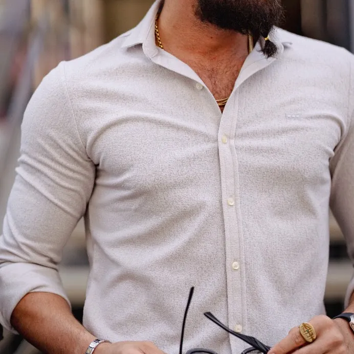 Slim Fit Textured Cotton Casual Shirt