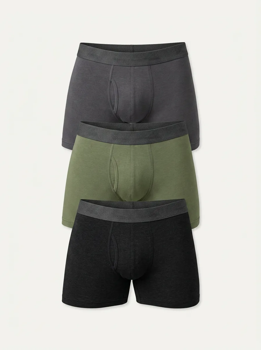 Outdoor-Inspired Solid Basic Three-Pack Boxer Briefs