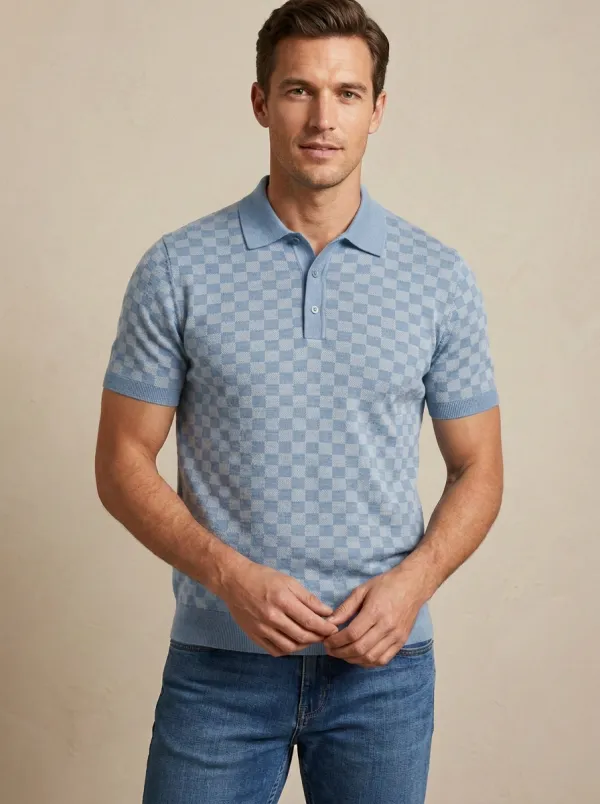Casual Checkered Men's Polo Shirt