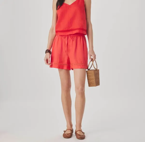 Linen Trim Tank Top