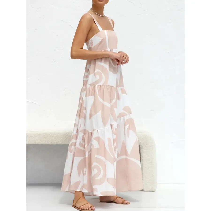 Square Neck Wide Strap Maxi Dress