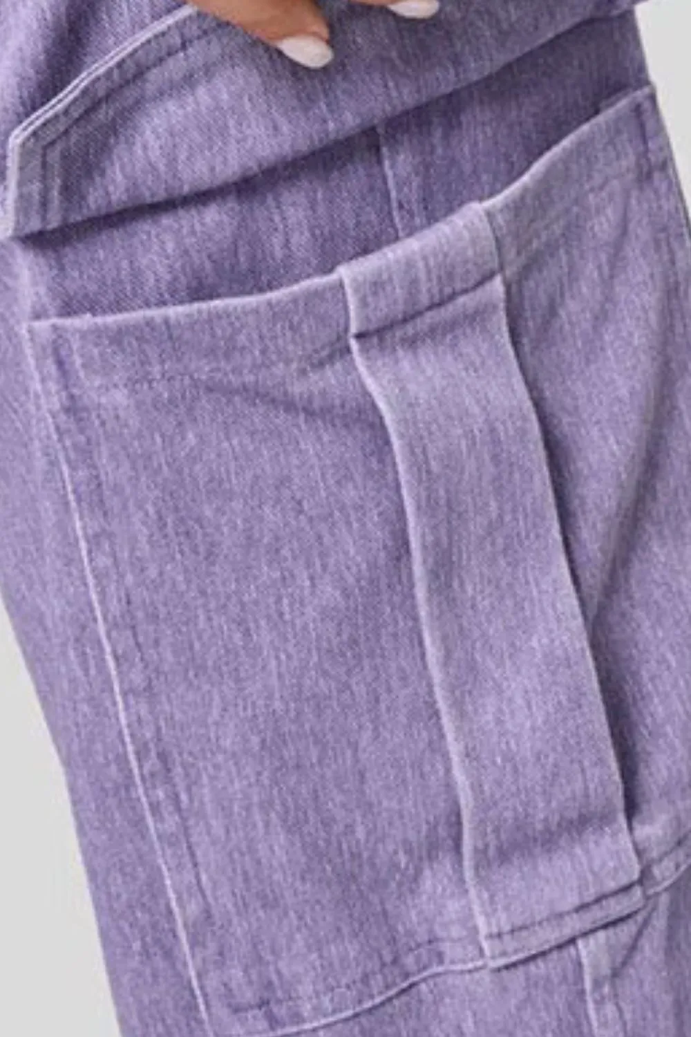 Refined High-Waist Washed Pocketed Stretch Straight Leg Jeans