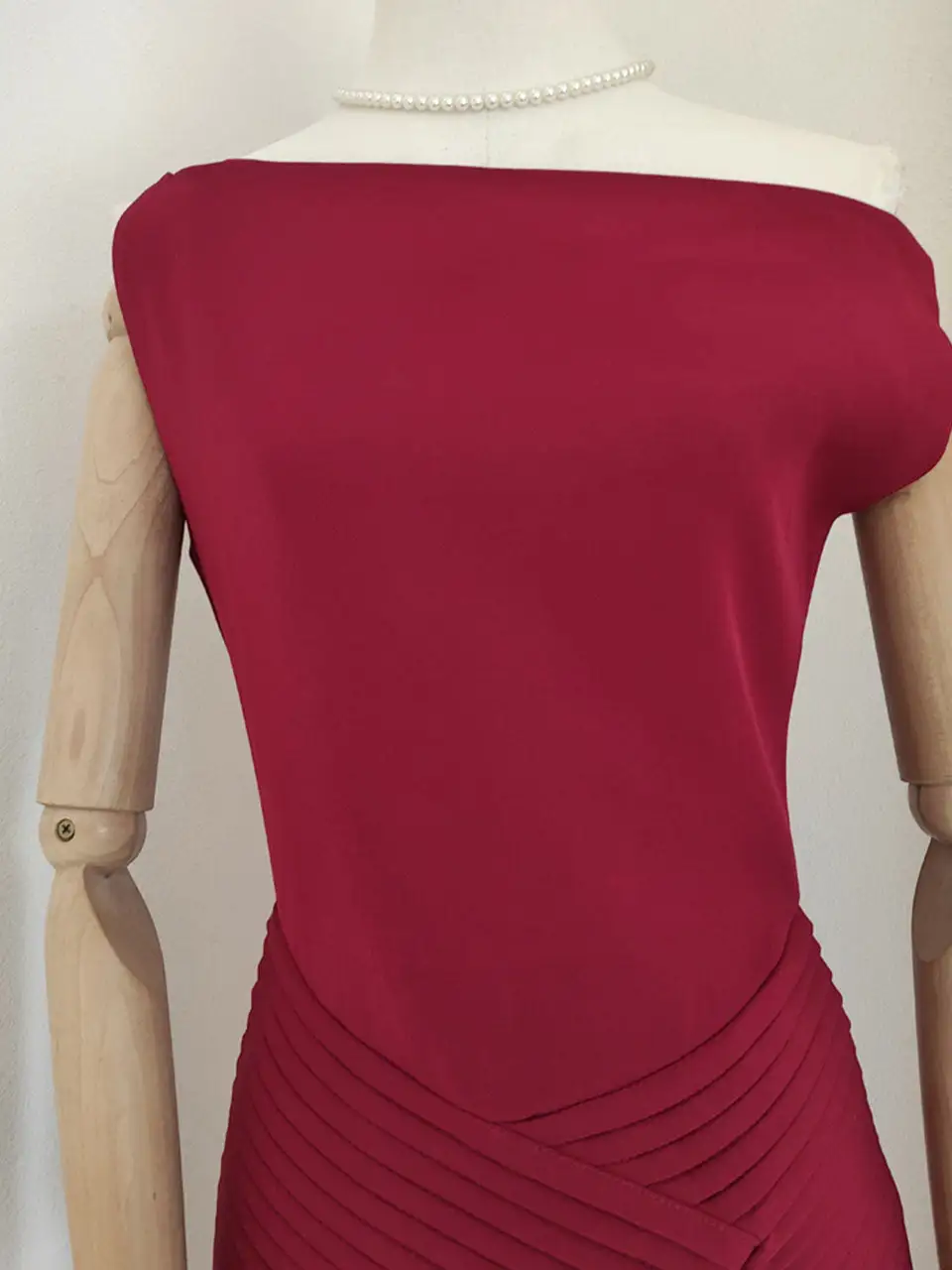 Pleated Off Shoulder Maxi Dress