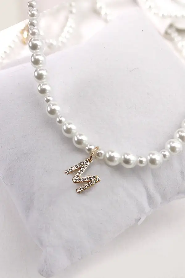 Pearl Initial Pendant Necklace