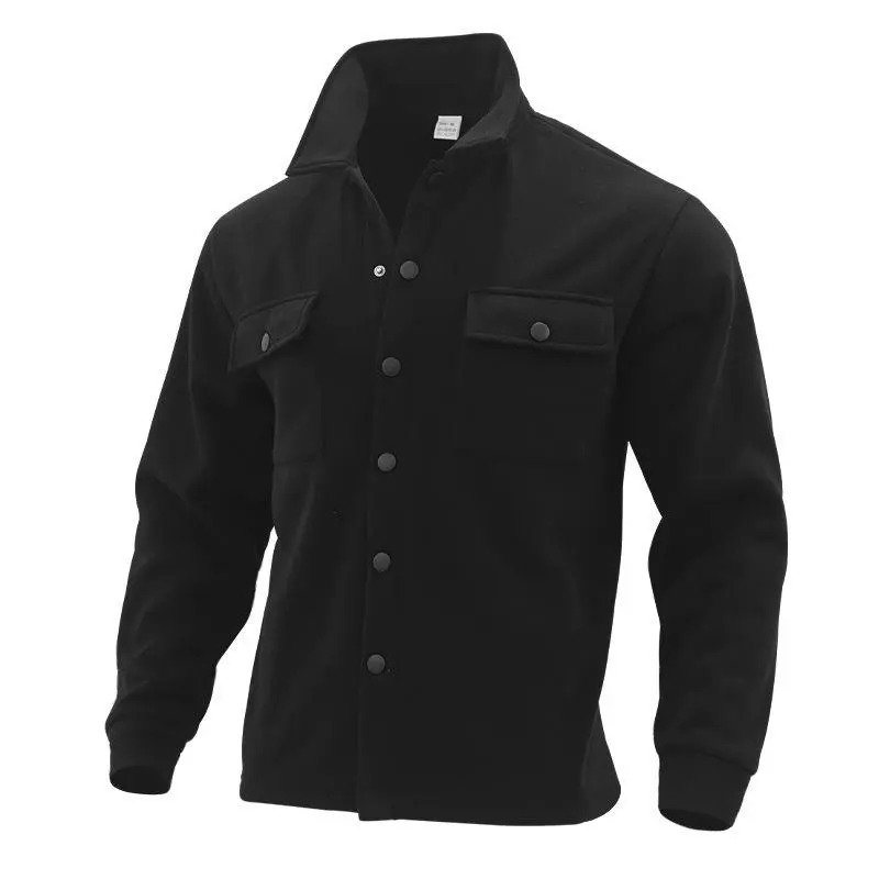 Buttoned Textured Work Jacket