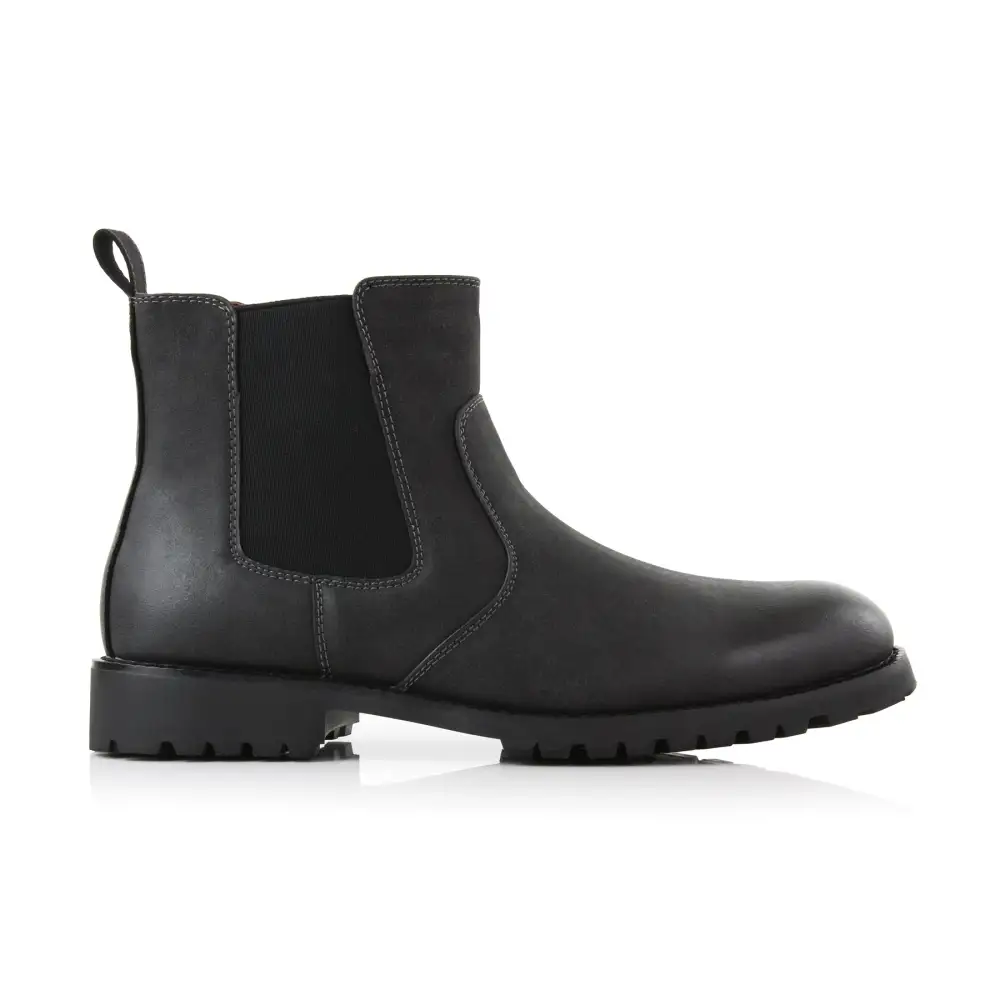 Modern Faux-Leather Slip-On Elastic-Side Chelsea Boots