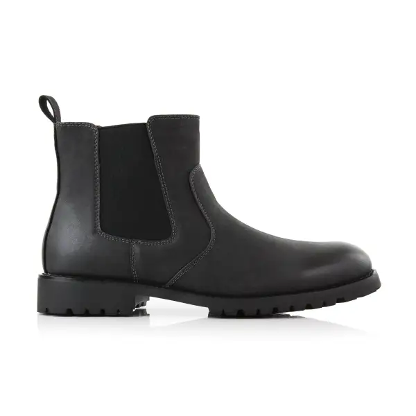 Modern Faux-Leather Slip-On Elastic-Side Chelsea Boots